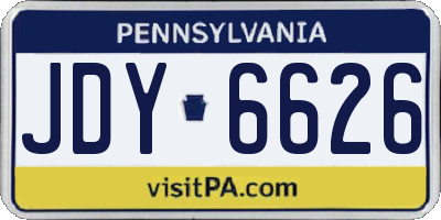 PA license plate JDY6626