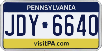PA license plate JDY6640