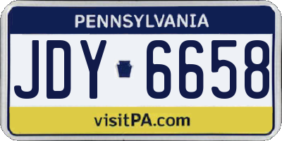 PA license plate JDY6658