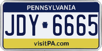 PA license plate JDY6665