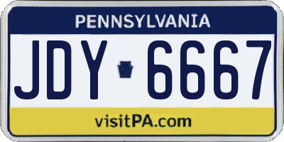PA license plate JDY6667