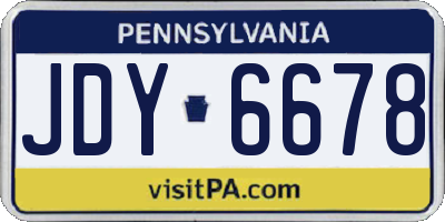 PA license plate JDY6678
