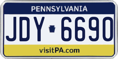 PA license plate JDY6690