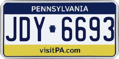 PA license plate JDY6693