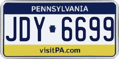 PA license plate JDY6699