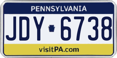 PA license plate JDY6738