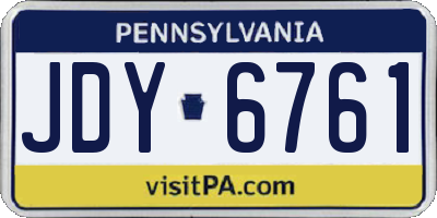 PA license plate JDY6761