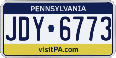 PA license plate JDY6773