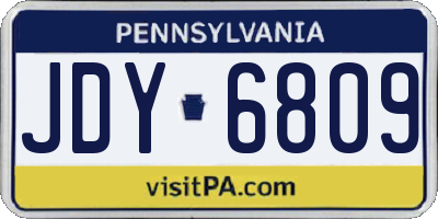PA license plate JDY6809