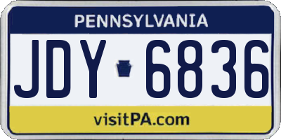 PA license plate JDY6836