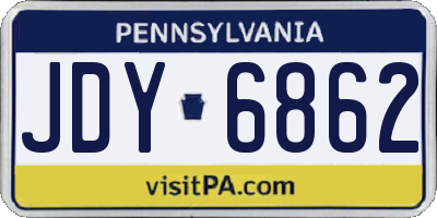 PA license plate JDY6862