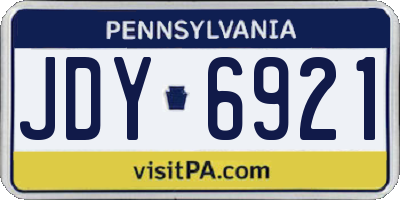 PA license plate JDY6921