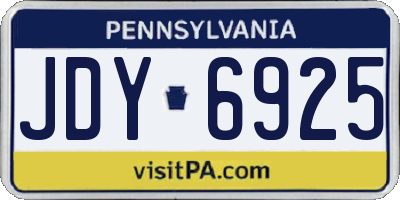 PA license plate JDY6925