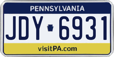 PA license plate JDY6931