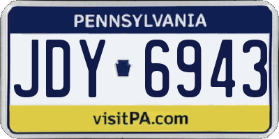 PA license plate JDY6943
