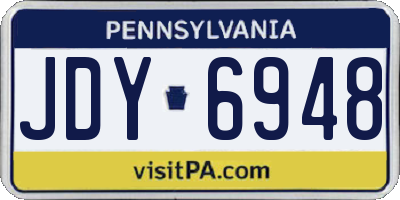 PA license plate JDY6948