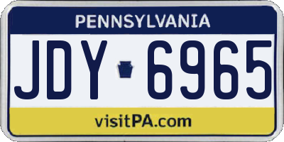 PA license plate JDY6965