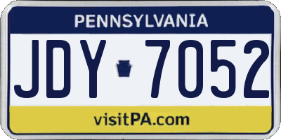 PA license plate JDY7052