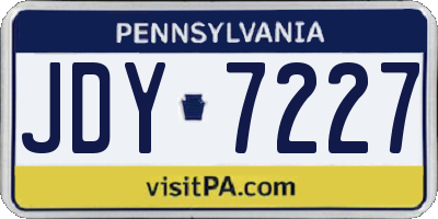 PA license plate JDY7227