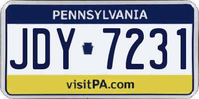 PA license plate JDY7231