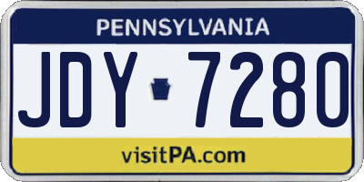 PA license plate JDY7280