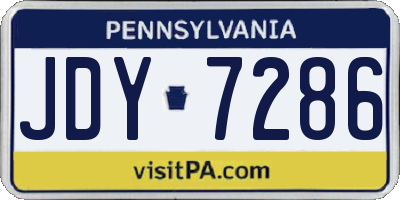 PA license plate JDY7286
