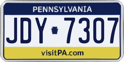 PA license plate JDY7307