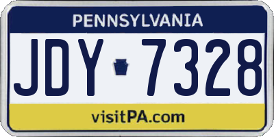 PA license plate JDY7328