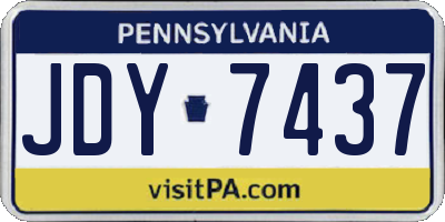 PA license plate JDY7437
