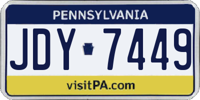 PA license plate JDY7449