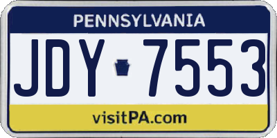 PA license plate JDY7553