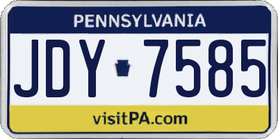 PA license plate JDY7585