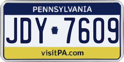 PA license plate JDY7609