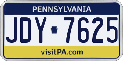 PA license plate JDY7625