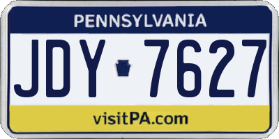 PA license plate JDY7627