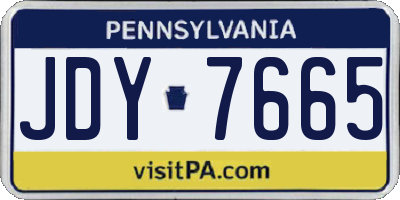 PA license plate JDY7665