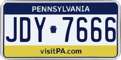 PA license plate JDY7666