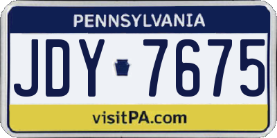 PA license plate JDY7675