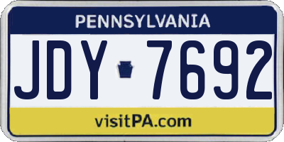 PA license plate JDY7692