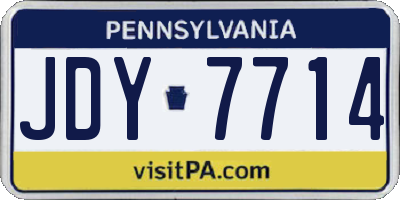 PA license plate JDY7714