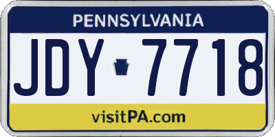 PA license plate JDY7718