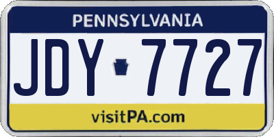 PA license plate JDY7727