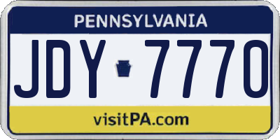 PA license plate JDY7770