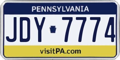 PA license plate JDY7774