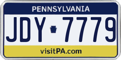 PA license plate JDY7779