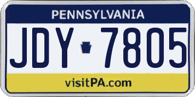 PA license plate JDY7805