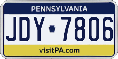 PA license plate JDY7806