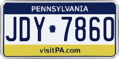 PA license plate JDY7860