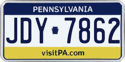 PA license plate JDY7862