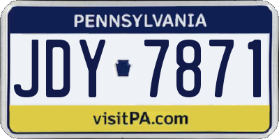 PA license plate JDY7871